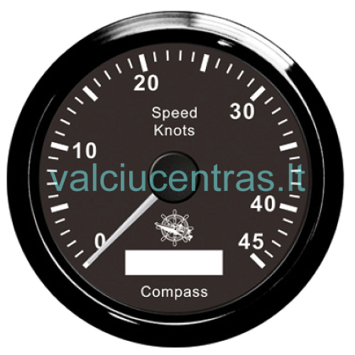 Spidometras su kompasu ir GPS 0-45 mazgų Nr.1 Spidometras su kompasu ir GPS 0-45 mazgų Nr.1